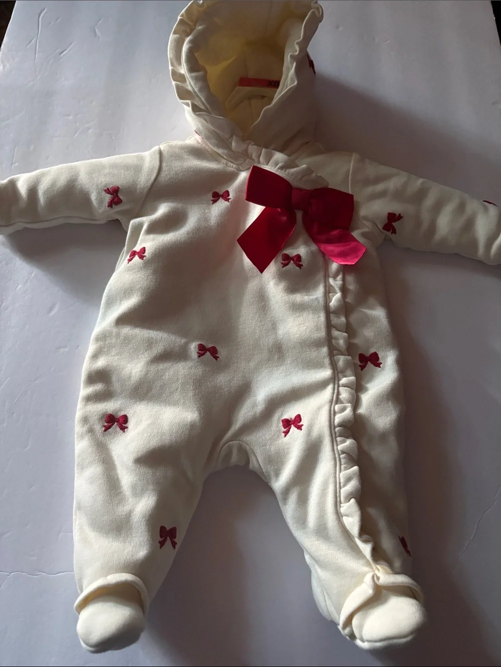 Gymboree Preemie Bunting Up to 5 lbs Red Bow Coquette Footed Romper